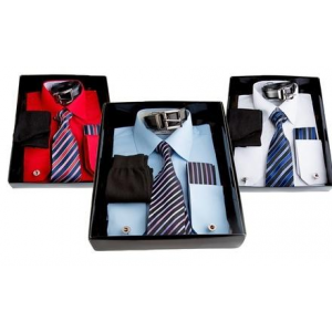 Grab Berlioni Men's Dress Shirt & Accessories Set (6 Piece) For $39.99 At LivingSocial.com