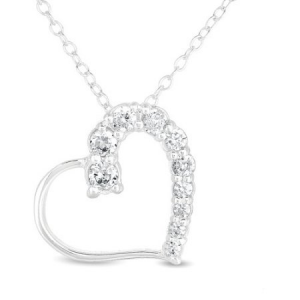 Buy CZ Sterling Silver Heart Pendant For $15 At Walmart.com
