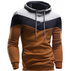 Buy Men's Sweatshirts Fall Winter Retro Color Block Hoodie Casual Outwear Hooded Pullover $9.99 At Amazon