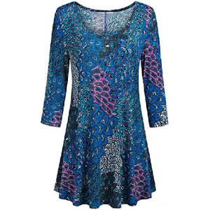 Clearance Sale! Wintialy Fashion Womens Casual Floral Print Shirts 3/4 Sleeves O-Neck Tunic Blouse Tops $2.29 At Amazon