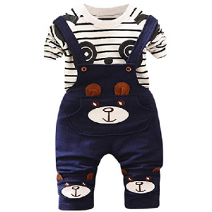 Baby Boys Girls Clothes Set,Toddler Kids Panda Print Tops + Pants Overalls Outfit $1.49 At Amazon