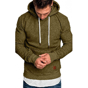 Mens Solid Casual Hoodie Autumn Winter Top Tracksuit with Pocket $7.09 At Amazon