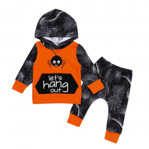 Baby Sweatshirt Hoodied for Boys Girls, Iuhan 2Pcs Infant Baby Girls Boys Spider Hoodie Tops+Pants Halloween Clothes Set (18Months, Orange) $3.99  At Amazon