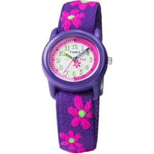 Timex Girls Time Machines Purple Floral Watch, Elastic Fabric Strap $18.59 At Walmart