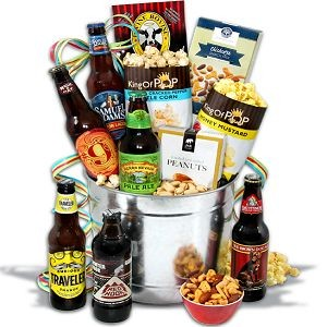 Microbrew Beer Bucket Gift Basket - 6 Beers at $69.99.