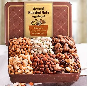 Father's Day Two Pound Roasted Nuts Assortment in Keepsake Tin $37.95.