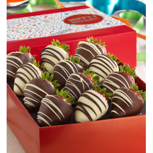 Full Dozen Whimsical Birthday Chocolate Dipped Strawberries at $49.99.