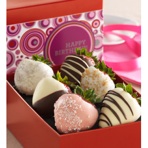 Full Half Dozen Chocolate Dipped Strawberries - Her Birthday at $34.99.