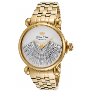 Women's Vintage Glam Gold-Tone Stainless Steel White Dial at $239.99