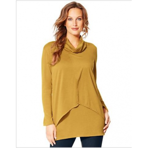 Just My Size Long-Sleeve Cowl-Neck Women's Tunic with Asymmetrical Split Front at $19.99