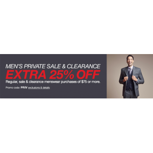 Men's Private Sale & Clearance Extra 25% off 