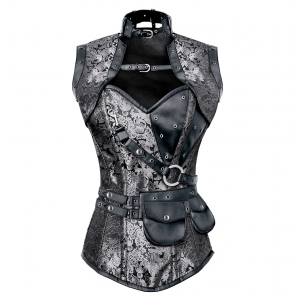 JEFFERY STEAMPUNK CORSET WITH JACKET & BELT At $79.00