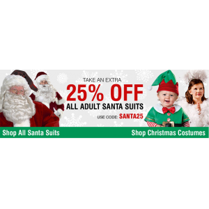 Extra 25% Off on All Adult Santa Suits