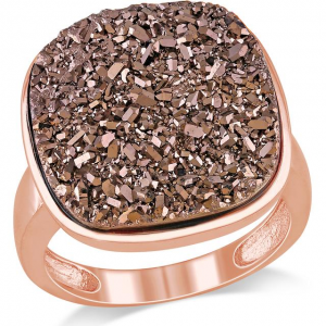 BROWN DRUSY STERLING SILVER RING At $54.00