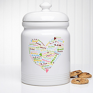 Her Heart of Love Personalized Cookie Jar At $27.95