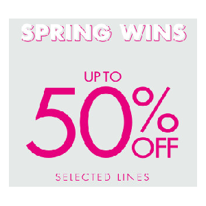 UP TO 50% OFF SELECTED LINES