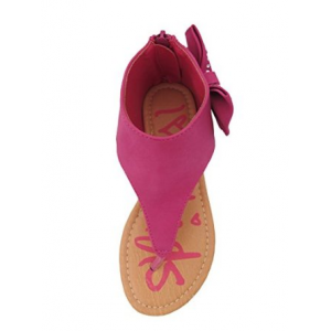 Get Karylle-12 Little Girls Flat Thong Sandals with Side Bow and Rhinestones At $19.99 