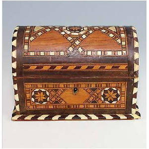 Grab Vintage Indo-Anglican Sadeli Inlaid Box Dome Top At $95.00