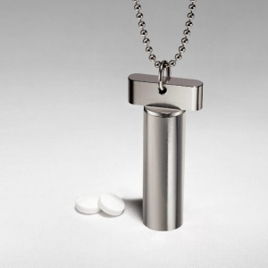 Cielo Pill Holders : Polished Stainless Steel Keychain Necklace At $30.00