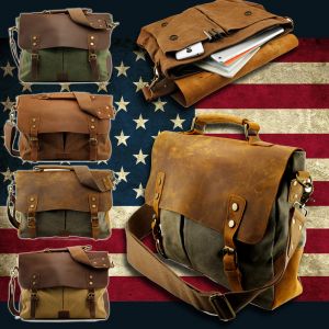 Vintage Style Men's Canvas Shoulder Casual School Military Messenger Travel Bag At $30.99