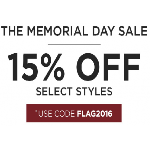 The Memorial Day Sale : Flat 15% Off on Men's Apparel