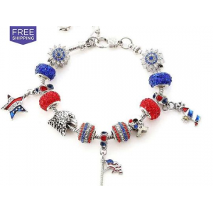 Get Patriotic Shamballa Charm Bracelet Novadab At $13.99 + Free Shipping