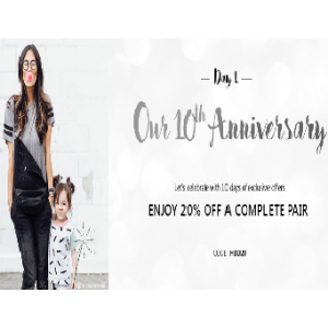 10th Anniversary Sale : Enjoy 20% Off on A Complete Pair