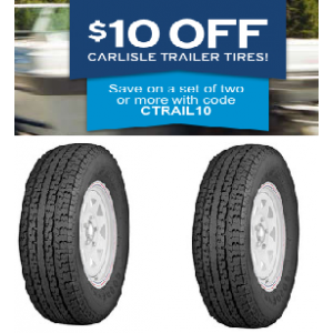 Get $10 Off on Carlisle Trailer Tires