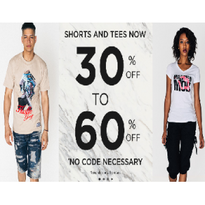 Get Upto 30% - 60% Off on Shorts & Tees