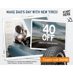 Father's Day Special : Get $40 Off on Order Of $400 or More