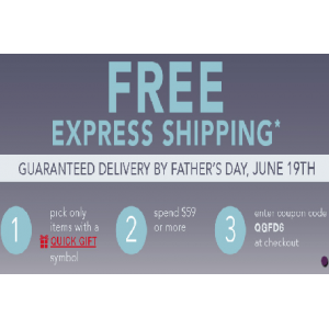 Father's Day Special : Get FREE Express Holiday Shipping - Spend $59 + Pick Quick Gift items (FragranceNet)