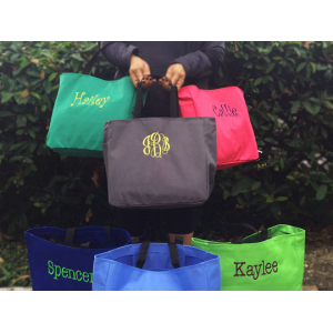 Monogrammed Tote Bag At $17.99(livingsocial)