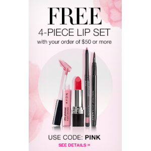 Get Free 4-Piece Pink Set with your $50 order Only At Avon