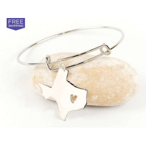 Adjustable State Charm Bangle Bracelet At $14.99