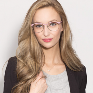 DANCER Pink/Silver Eyeglasses for Women FRAME PRICE: $40.50(eyebuydirect)