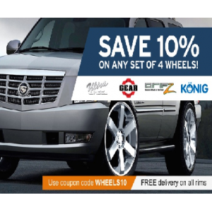 Save 10% Off on Any 4 Set Of Wheels At Tirebuyer