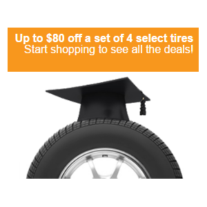 Get Upto $80 Off Set of 4 Select Tires At Tirebuyer