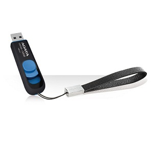 ADATA DashDrive Series UV128 16GB USB 3.0 Flash Drive, Black/Blue (AUV128-16G-RBE) At $5.99